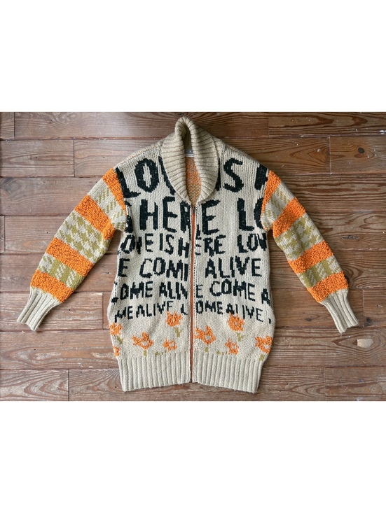 Kimchi Blue Sweaters - Kimchi Blue Urban Outfitters Love Is Here Floral Chunky Knit Zip Cardigan S